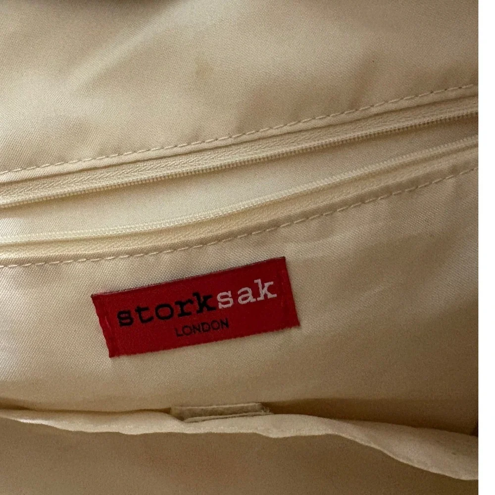 Storksak London Tote Changing Bag Diaper Bag Tan Dash Print V98-657